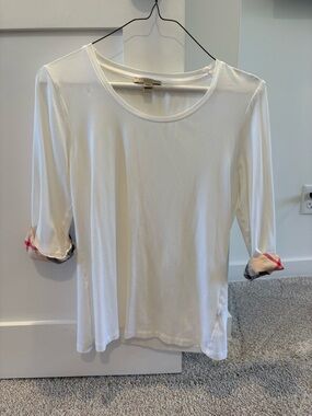 Burberry white three-quarter length T-shirt